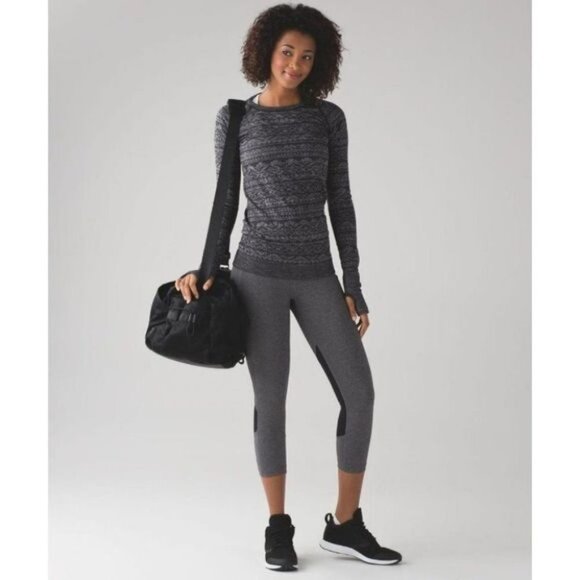 lululemon Pace Rival Crop 19" Heathered Black  Slate Leggings - Picture 11 of 11